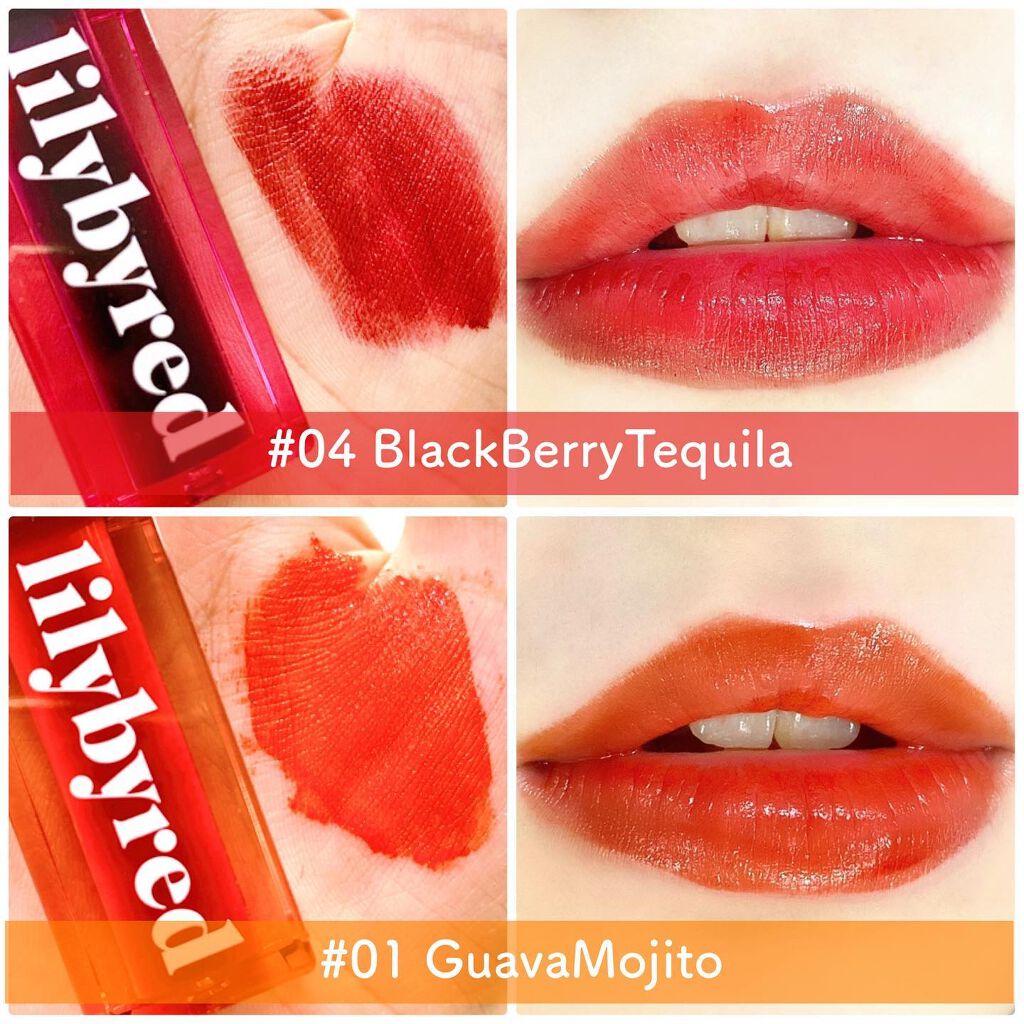 ジューシーライアー ウォーターティント 01 グァバモヒート(GUAVA MOJITO)/lilybyred/リップティントを使ったクチコミ（3枚目）