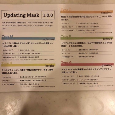 Updating Mask 1.0.0 Type T（毛穴対策）／tension 1セット5枚入り/meol/シートマスク・パックを使ったクチコミ（3枚目）