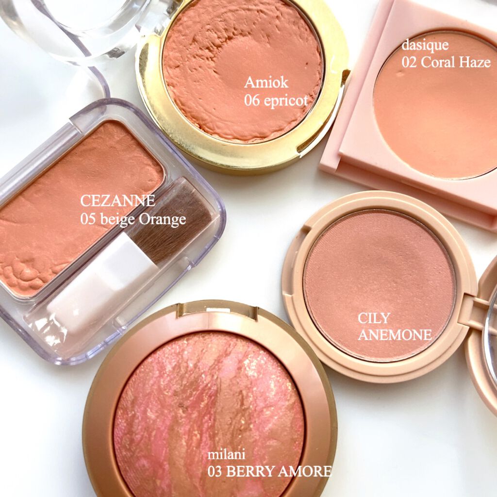 パステルブラッシャー 02 コーラルヘイズ/dasique/パウダーチークを使ったクチコミ（2枚目）