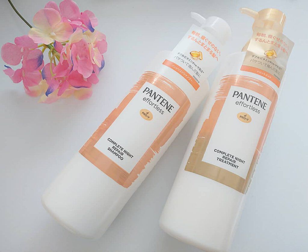 パンテーン エフォートレス コンプリートナイト リペアー シャンプー／トリートメント シャンプー480ml/パンテーン/市販シャンプーを使ったクチコミ（1枚目）