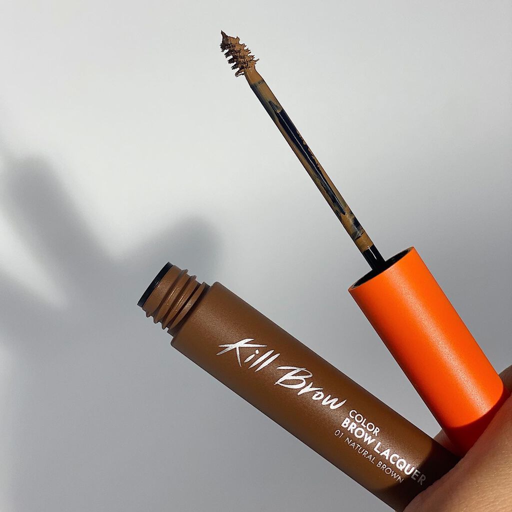キル ブロウ カラー ブロウ ラッカー 01 NATURAL BROWN/CLIO/眉マスカラを使ったクチコミ（2枚目）