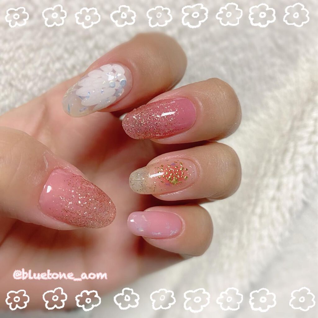 ネイルシール/Qoo10/ネイルシールを使ったクチコミ（2枚目）