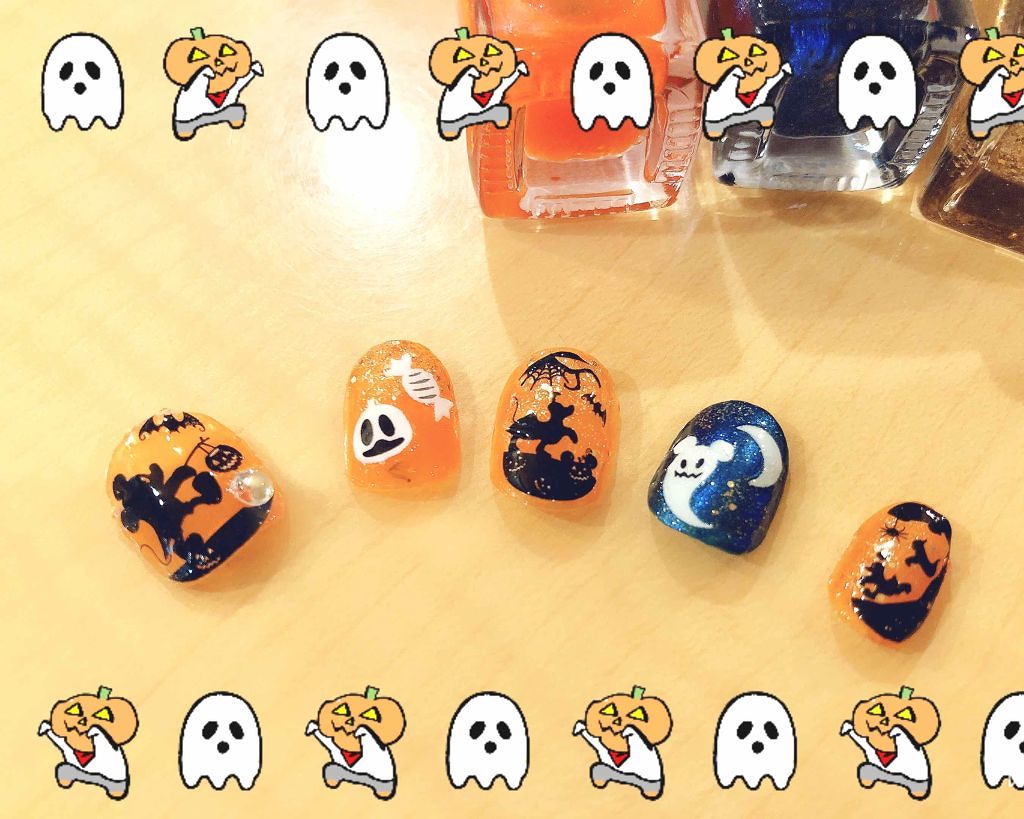えりん on LIPS 「✨ディズニーハロウィンネイル✨出遅れた感満載ですが、ハロウィン..」(1枚目)