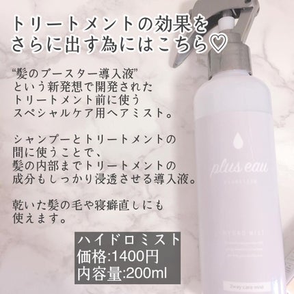 ハイドロミストN/plus eau/アウトバストリートメントを使ったクチコミ(3枚目)