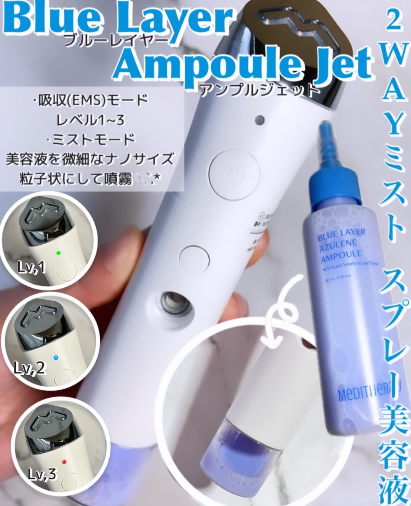 ブルーレイヤーダブルウォータークリーム/MEDITHERAPY/フェイスクリームを使ったクチコミ（2枚目）