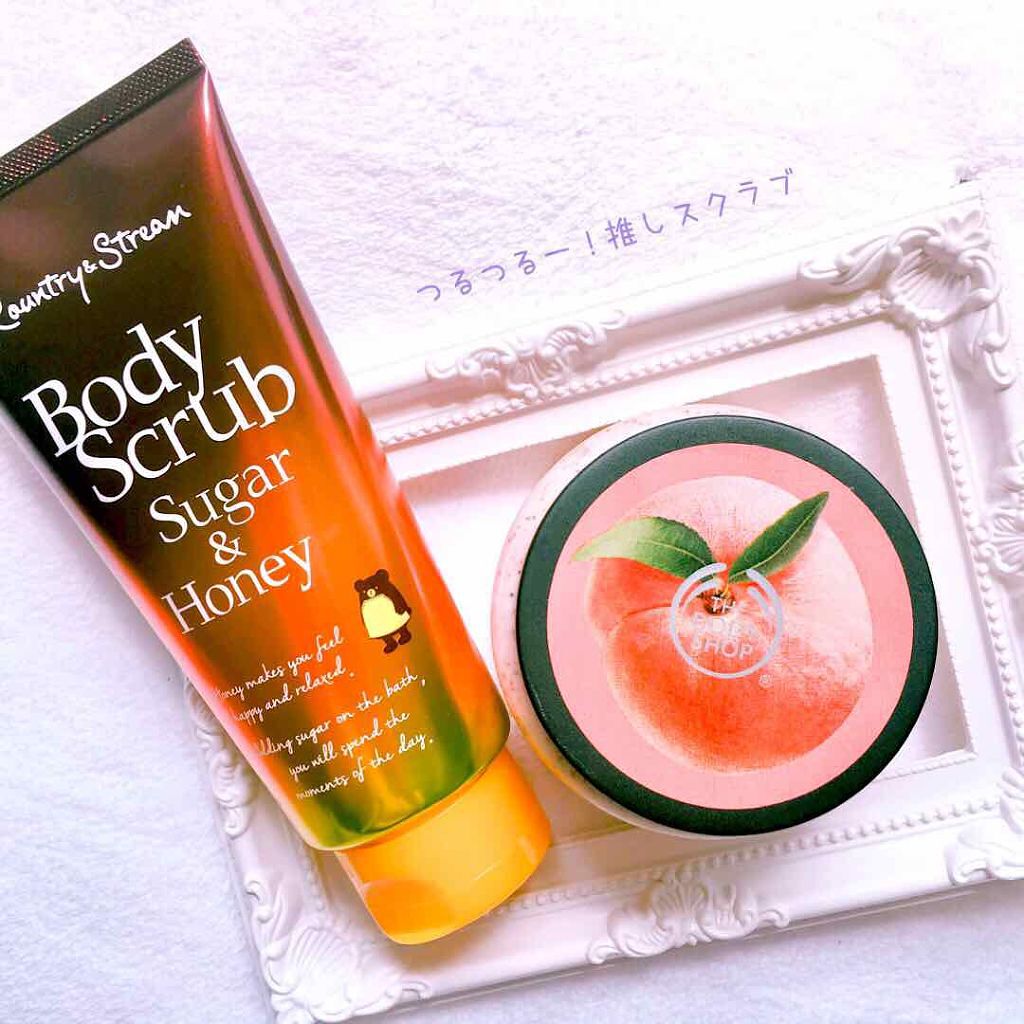ボディスクラブ ヴィンヤードピーチ/THE BODY SHOP/ボディスクラブを使ったクチコミ（1枚目）
