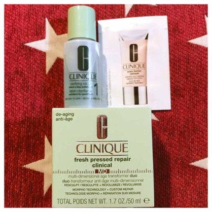 CLINIQUE フレッシュ プレスト MD リペア クリーム Duoのクチコミ「乳液を新しくしようと思いクリニークのカウンターへ赴いたのですが、乳液はそのままでクリームを追加.....」(1枚目)