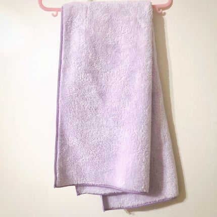 ヘアドライマイクロファイバータオル パープル/ハホニコハッピーライフ/ヘアケアグッズを使ったクチコミ(2枚目)