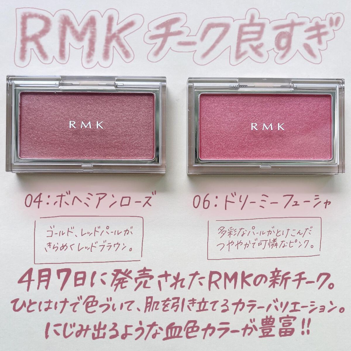 小針桃奈 on LIPS 「.とんでもなくいいチーク---------------▷RMK..」(2枚目)