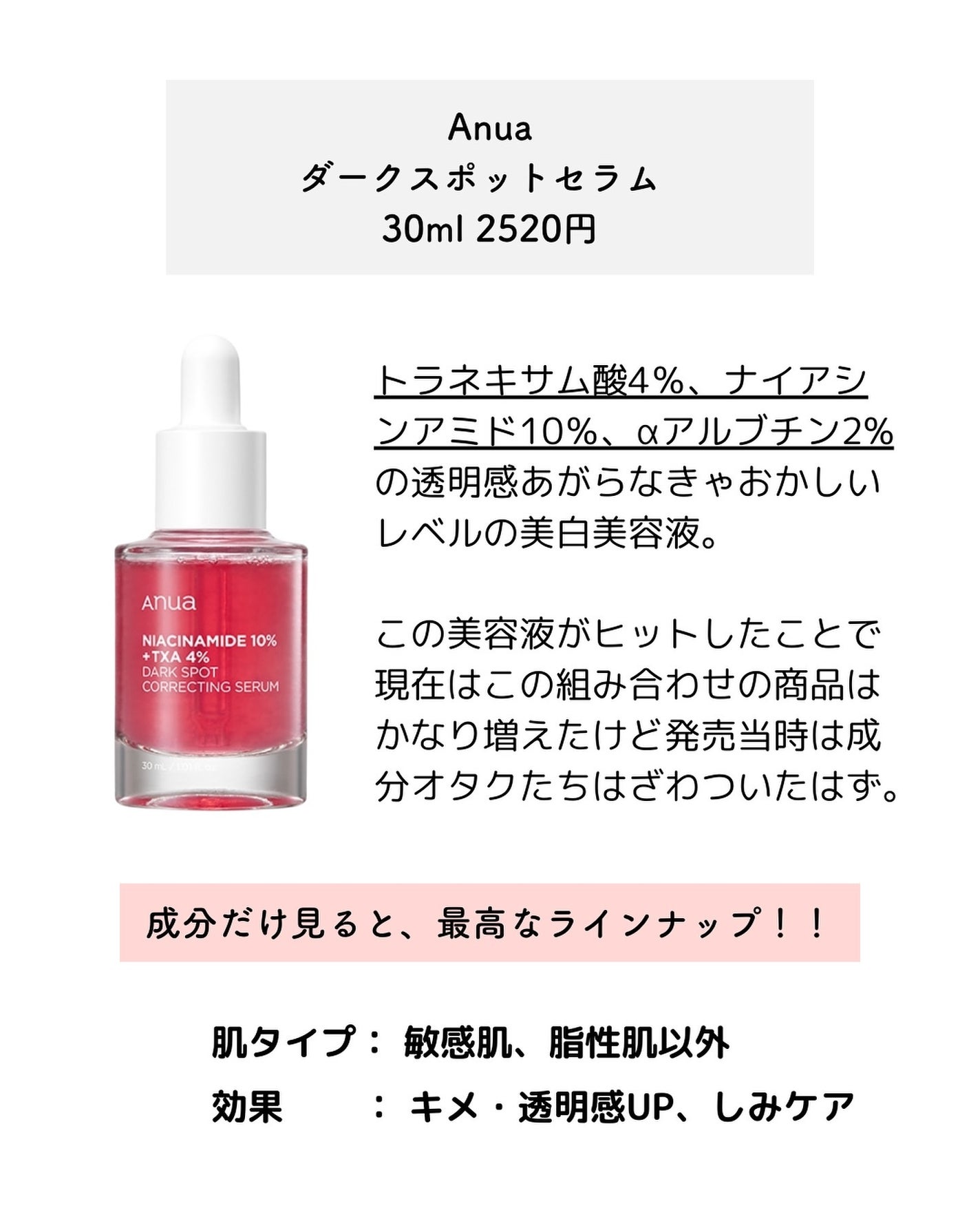 ダークスポットセラム/Anua/美容液を使ったクチコミ(2枚目)