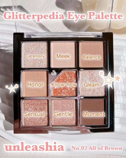 グリッターペディアアイパレット/unleashia/アイシャドウパレットを使ったクチコミ(3枚目)