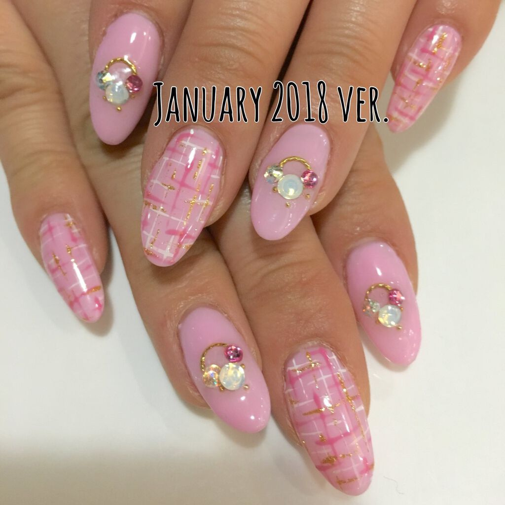 #ツイードネイルのネイルデザイン