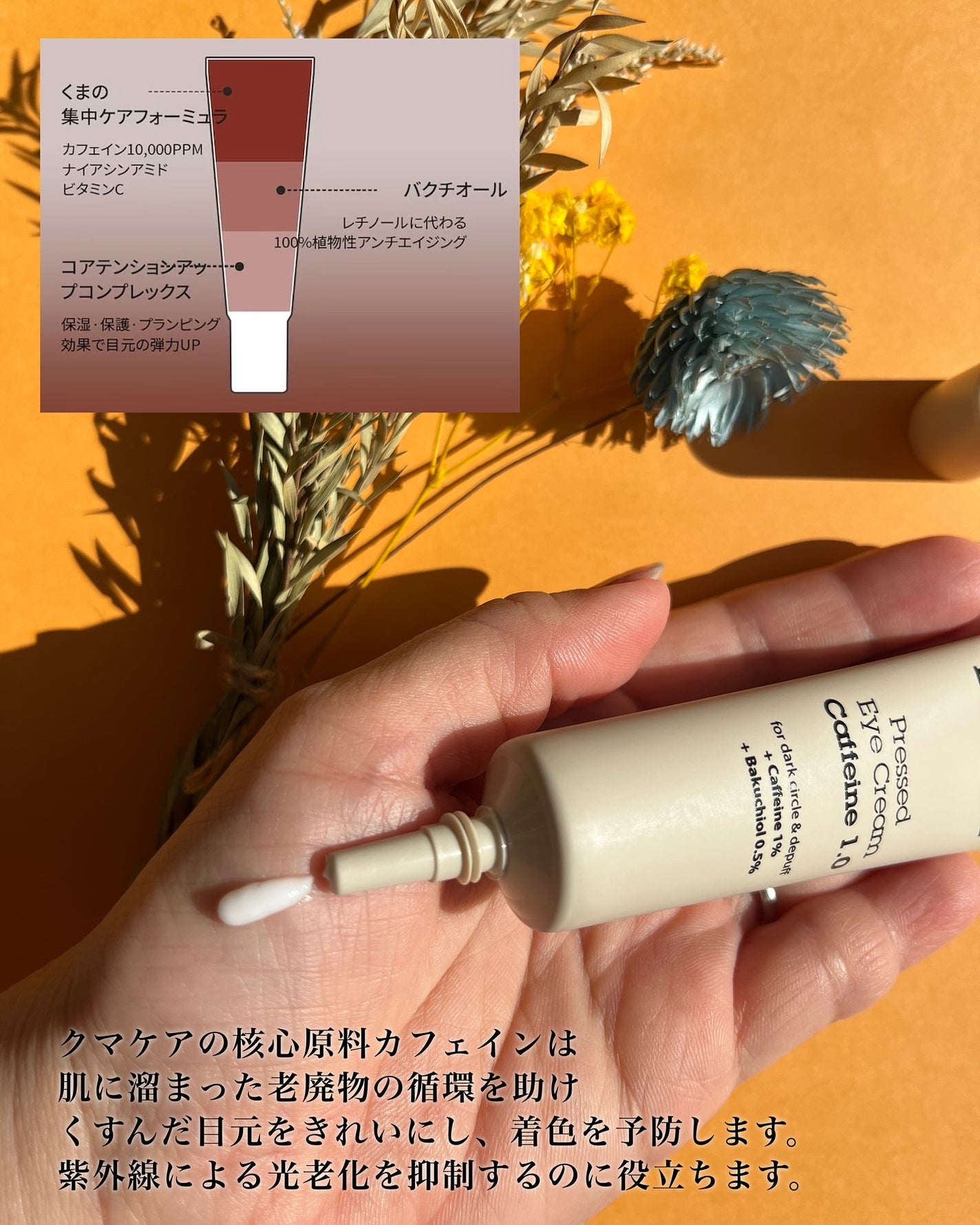 Pressed Eye Cream Caffeine 1.0 /BLITHE/アイケア・アイクリームを使ったクチコミ(3枚目)