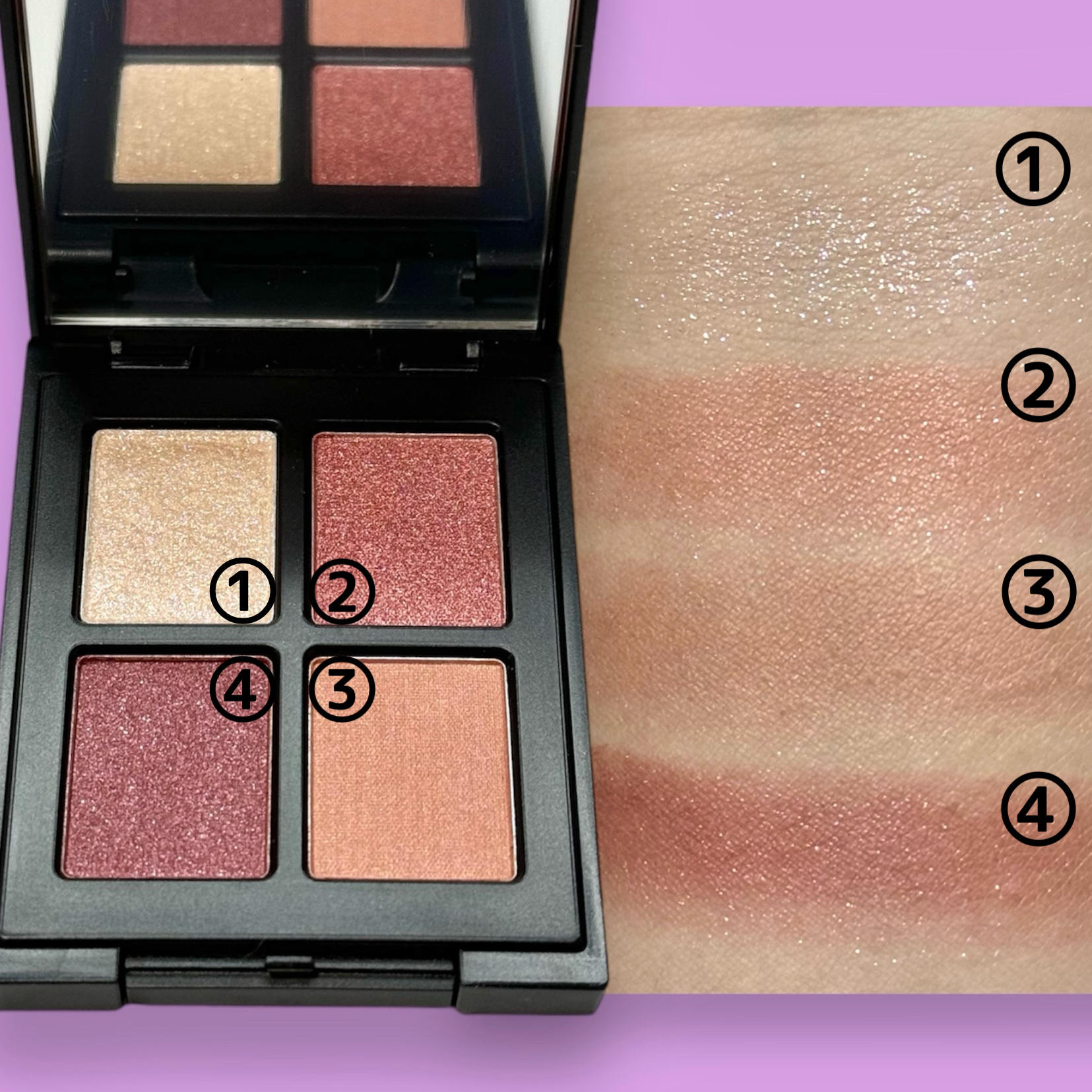 エトワルローズ 4色アイシャドウ 06 アムール/Étoile Rose/アイシャドウパレットを使ったクチコミ（2枚目）