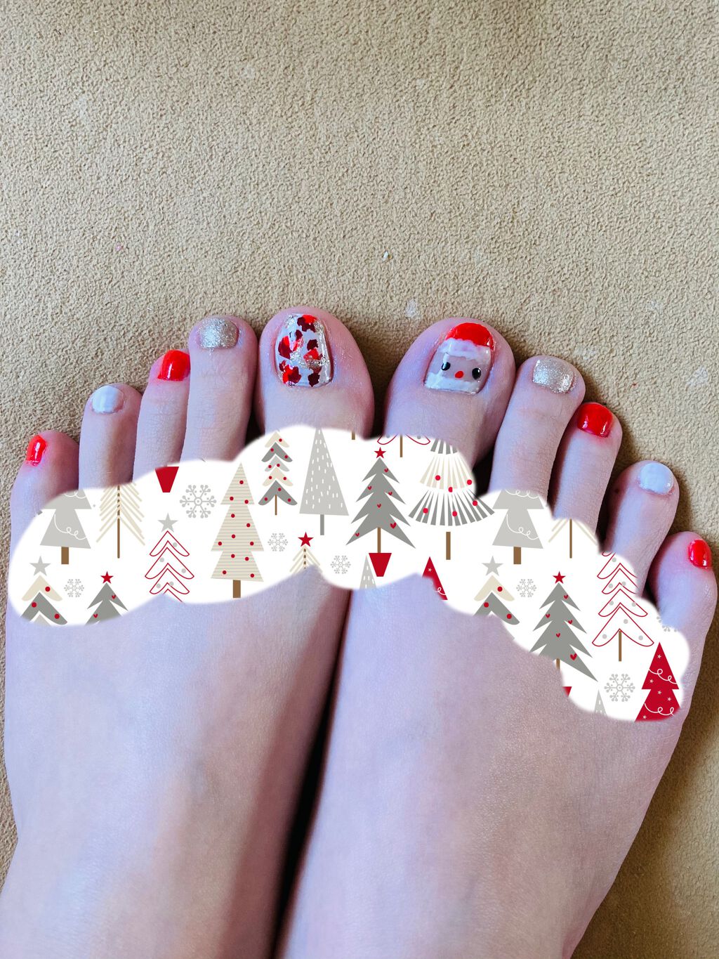 #ネイル,#フットネイル,#セルフネイル,#クリスマスネイルのネイルデザイン