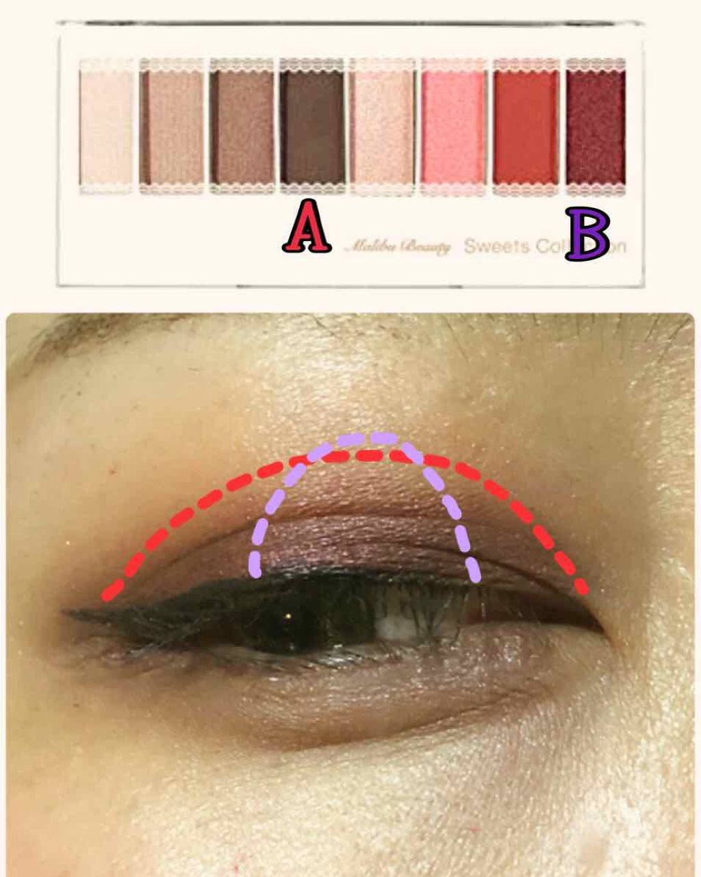 スイーツコレクション/マリブビューティー/アイシャドウパレットを使ったクチコミ(2枚目)
