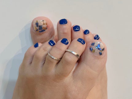 セミキュアジェルネイル(ペディキュア)/ohora/ネイルシールを使ったクチコミ(4枚目)