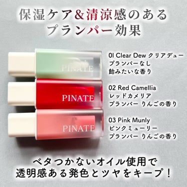 ナチュラルブルームリップオイルセラム 3色セット/PINATE/リップグロスを使ったクチコミ（3枚目）