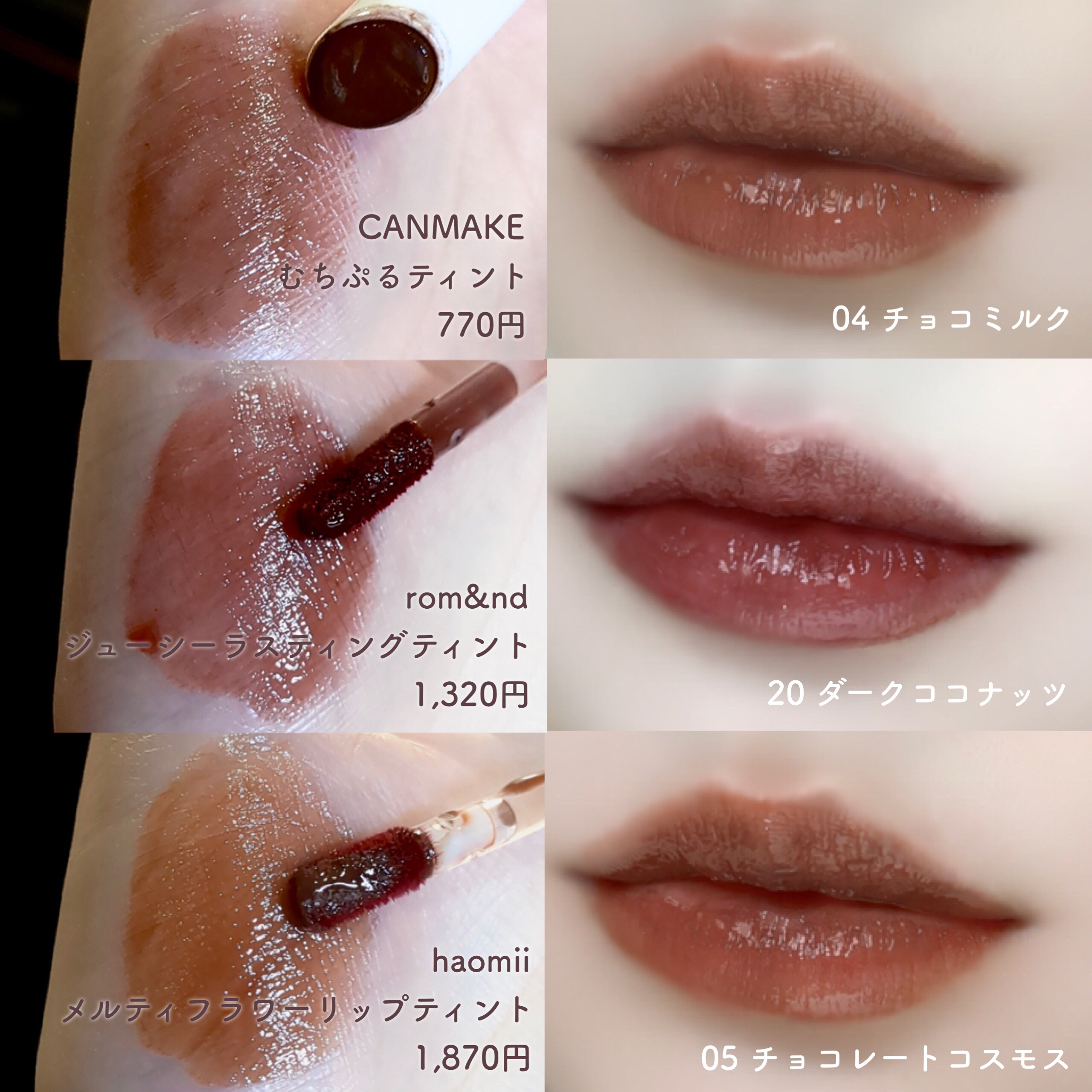 ちふれ・rom&nd・CEZANNE・haomii・キャンメイク・ネイチャーリ