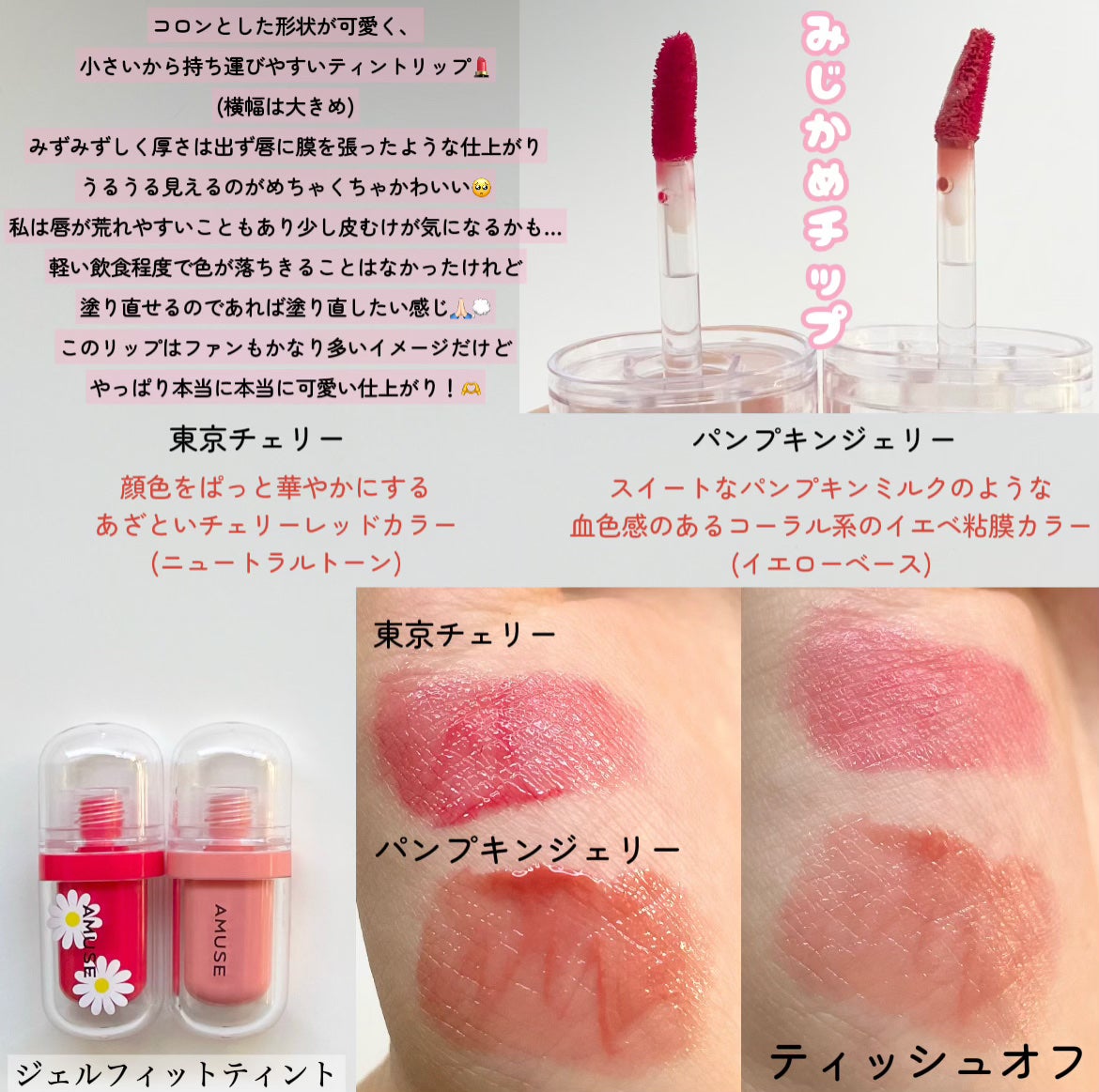 ジェルフィットティント/AMUSE/リップティントを使ったクチコミ(2枚目)