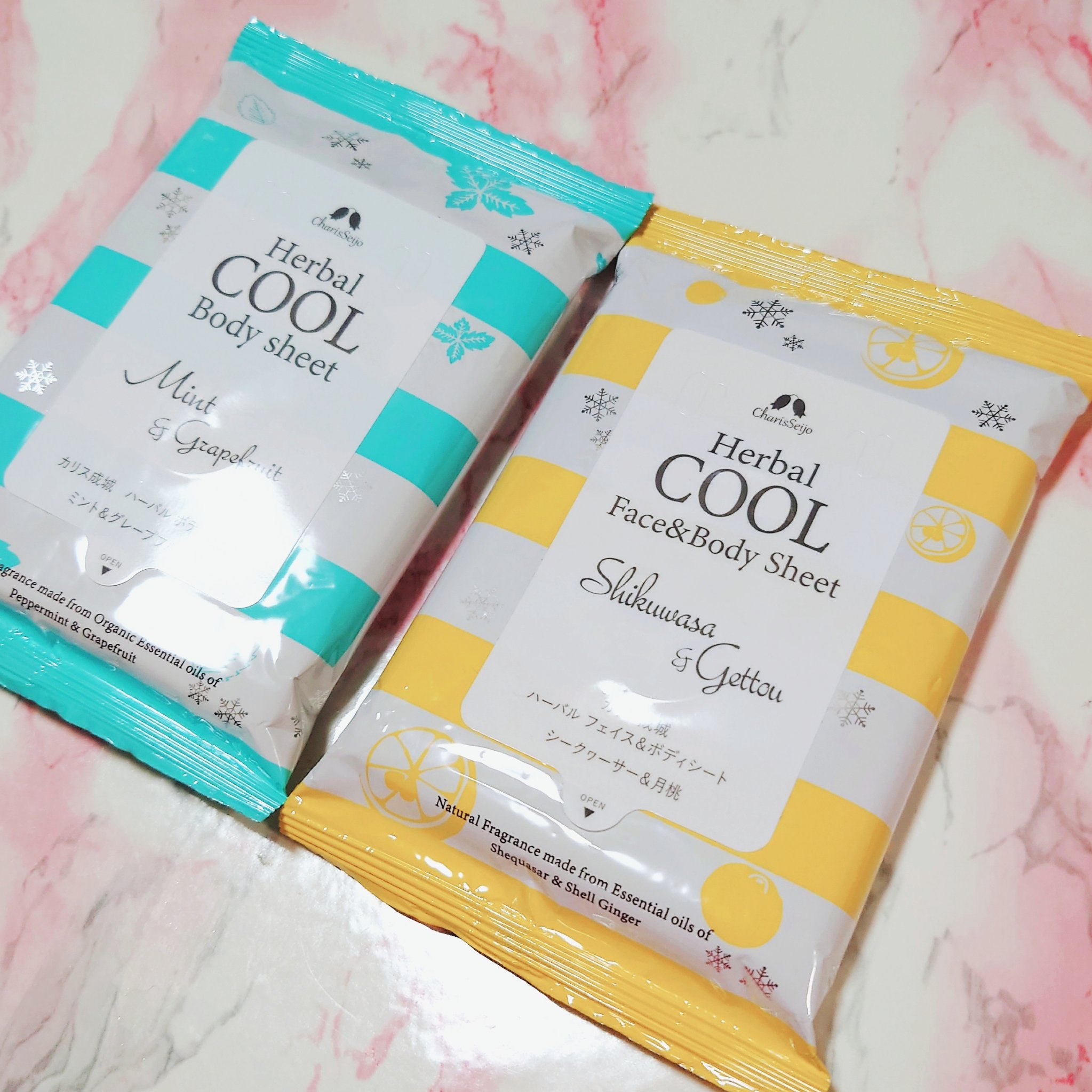 ハーバルクールフェイス＆ボディシート グレープフルーツ＆ミント/カリス成城/ボディシートを使ったクチコミ（3枚目）
