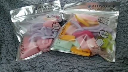 メイクアップアップスポンジ バリューパック、アソート 25個/DAISO/パフ・スポンジを使ったクチコミ(1枚目)