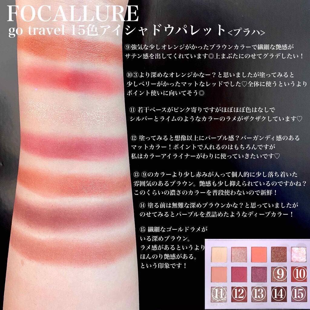 GO TRAVEL 15色アイシャドウパレット/FOCALLURE/アイシャドウパレットを使ったクチコミ(4枚目)