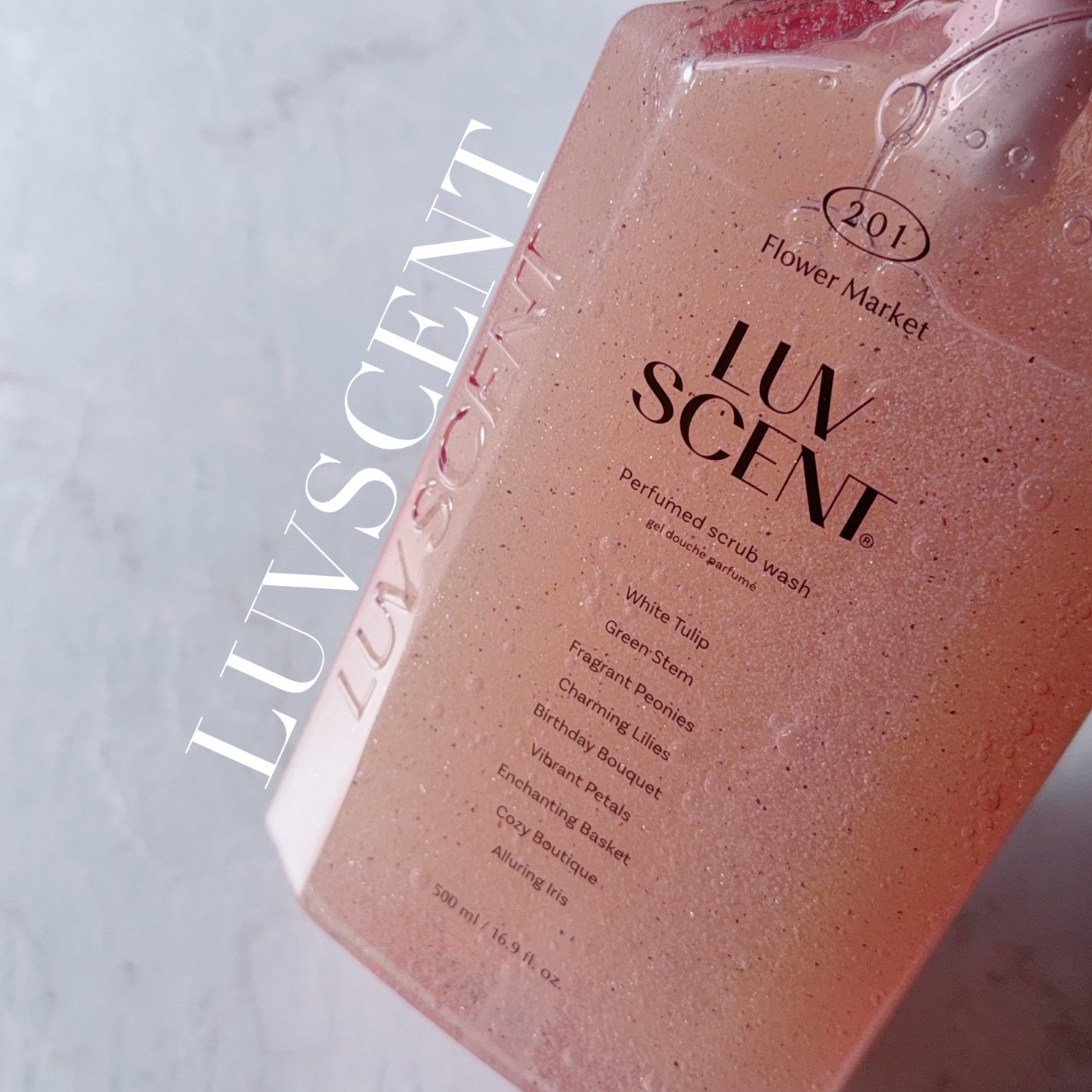 スクラブボディウォッシュ フラワーマーケット ホワイトチューリップ/LUV SCENT/ボディスクラブを使ったクチコミ(1枚目)