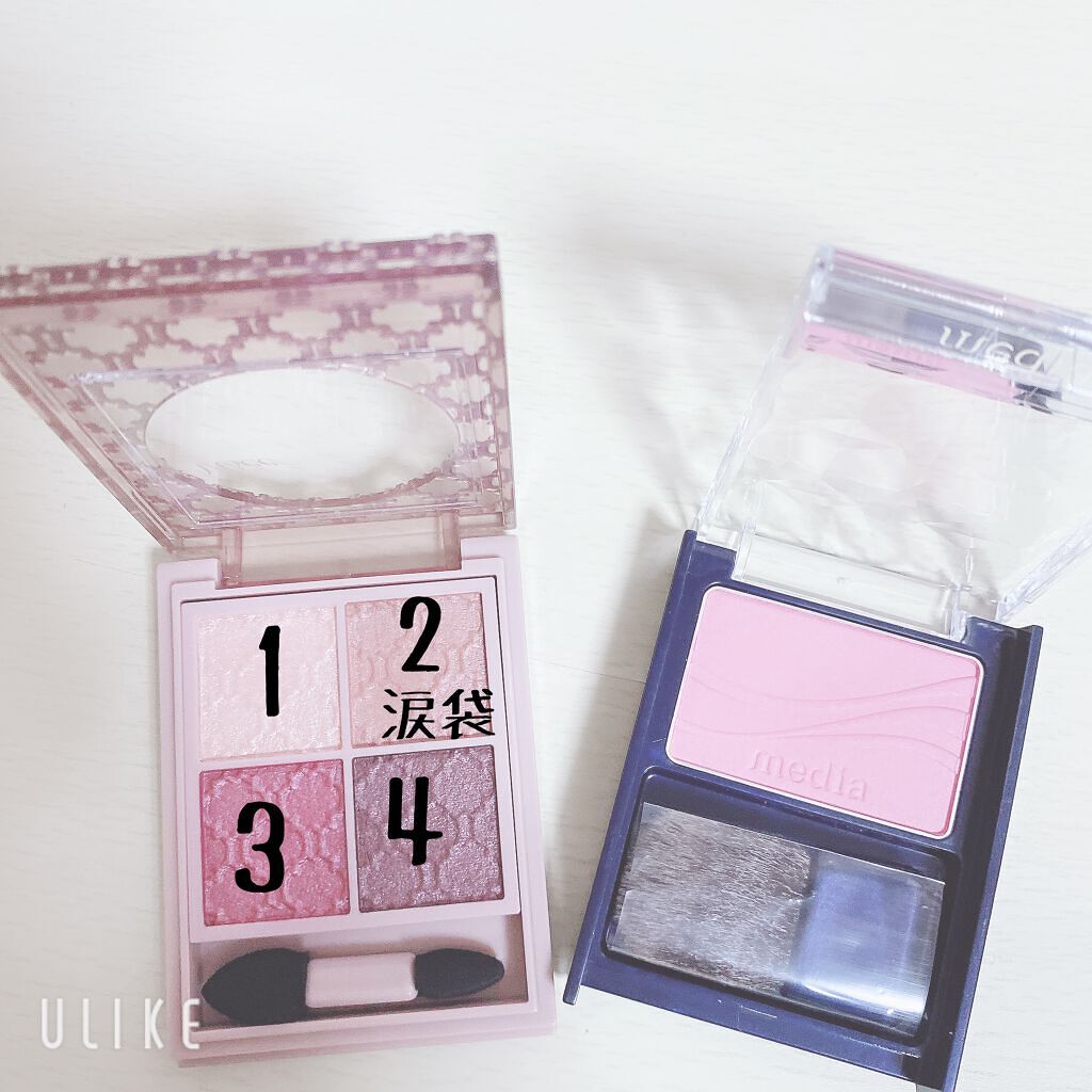 ブライトアップチークＳ/media/パウダーチークを使ったクチコミ（3枚目）