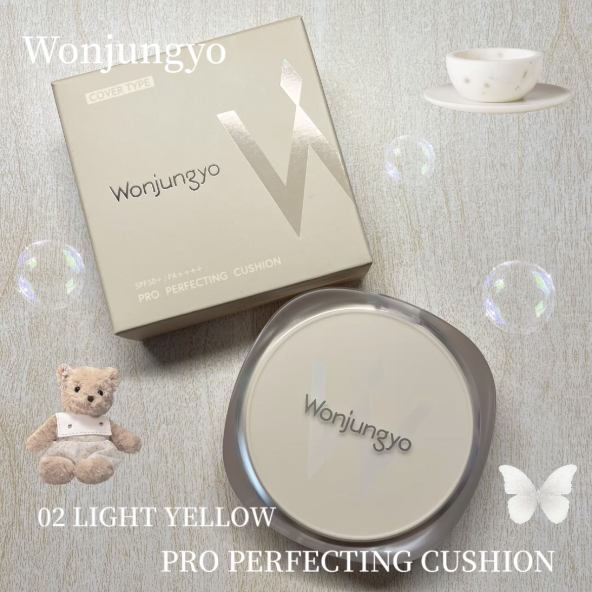 ウォンジョンヨ プロ パーフェクティングクッション カバー 02　21Y　ライトイエロー/Wonjungyo/クッションファンデーションを使ったクチコミ（1枚目）