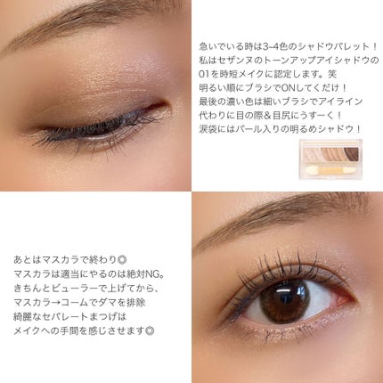 トーンアップアイシャドウ/CEZANNE/アイシャドウパレットを使ったクチコミ(3枚目)