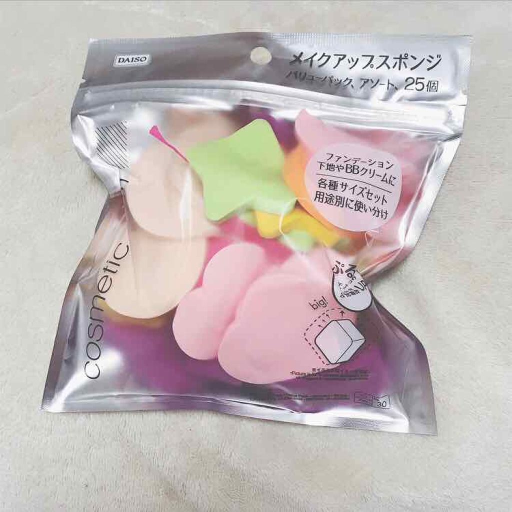 メイクアップアップスポンジ バリューパック、アソート 25個/DAISO/パフ・スポンジを使ったクチコミ(1枚目)