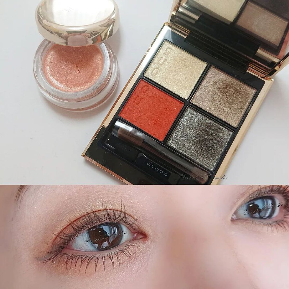 アクアジェム グロウ EX04 Shiny Coral＜限定色＞ /SNIDEL BEAUTY/ジェル・クリームアイシャドウを使ったクチコミ（1枚目）