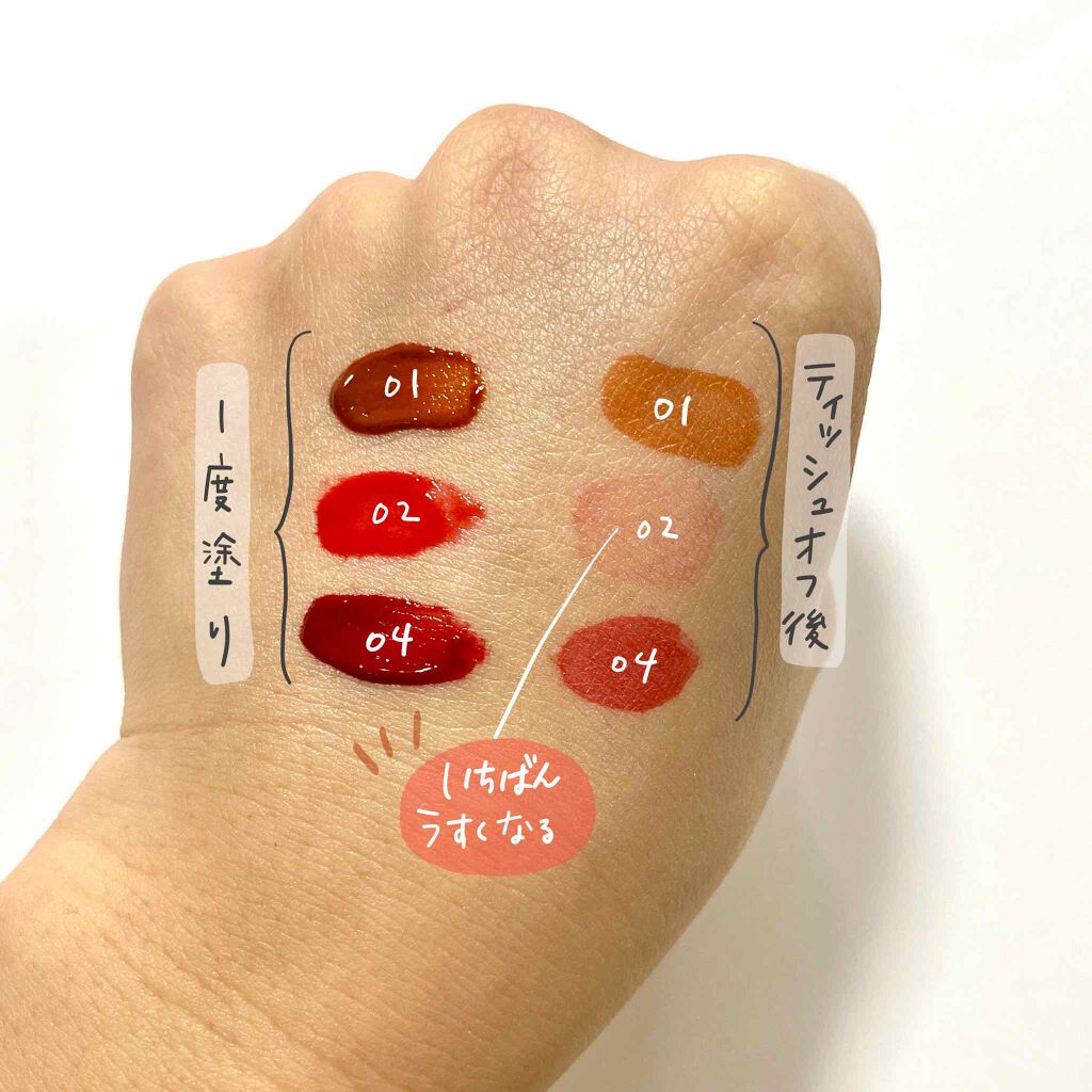 ジューシーリブティント/RICAFROSH/リップティントを使ったクチコミ（2枚目）