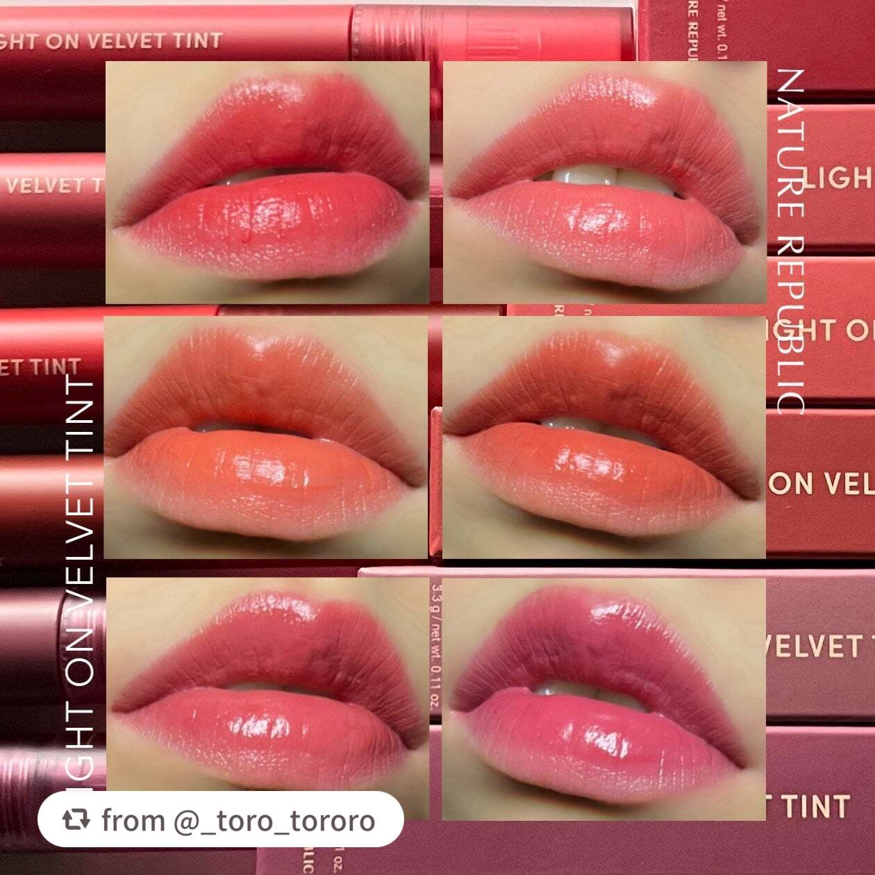 ライトオンベルベットティント/ネイチャーリパブリック/リップティントを使ったクチコミ(1枚目)