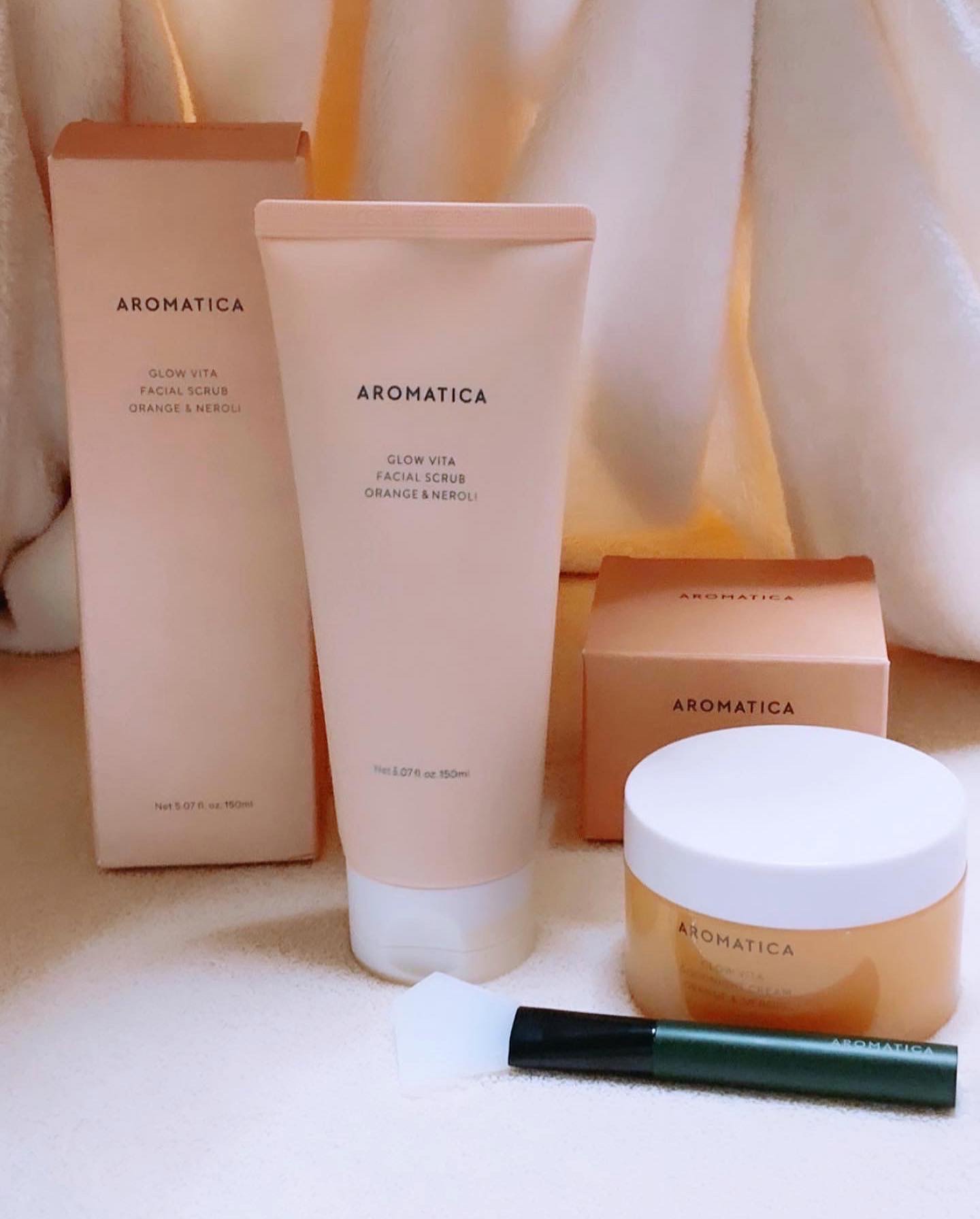 グロービタ フェイシャルスクラブ オレンジ＆ネロリ/AROMATICA/スクラブ・ゴマージュを使ったクチコミ（1枚目）