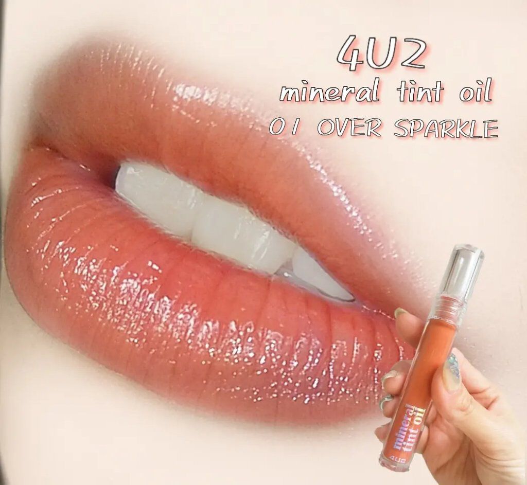 ミネラルティントオイル #01 オーバースパークル/4U2/リップティントを使ったクチコミ（1枚目）