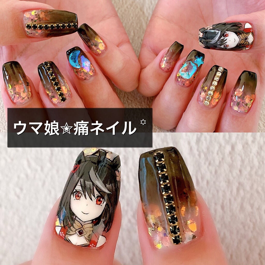 mizuki꙳ネイリスト on LIPS 「こんにちは✨今回のマイネイルはウマ娘のキタサンブラック💓サブア..」(1枚目)