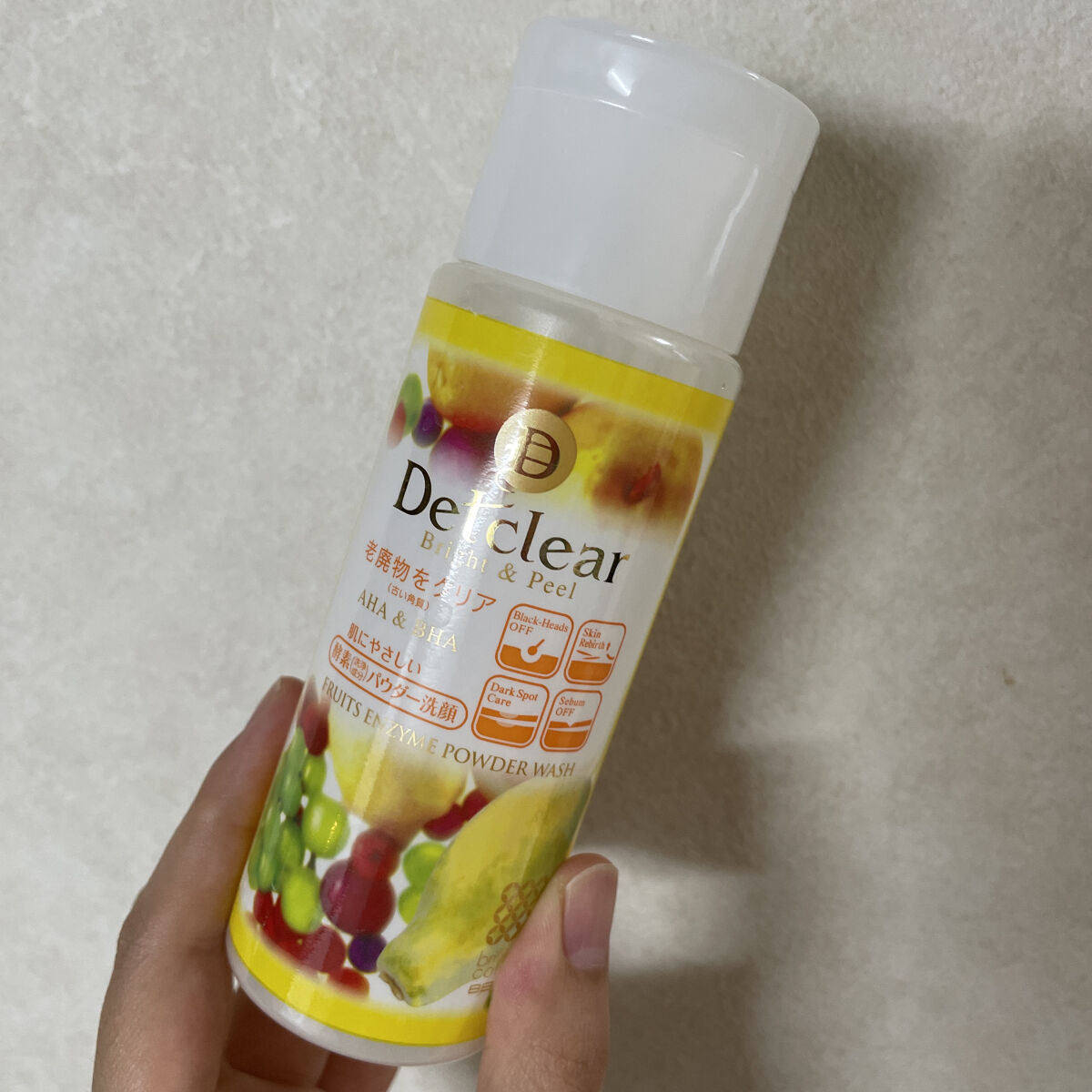 DETクリア ブライト&ピール フルーツ酵素パウダーウォッシュ/Detclear/洗顔パウダーを使ったクチコミ（1枚目）