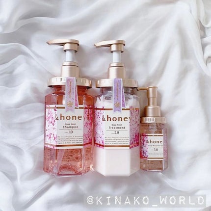 ディープモイスト 限定チェリーブロッサム シャンプー&ヘアトリートメントペアセット/&honey/シャンプー・コンディショナーを使ったクチコミ(1枚目)