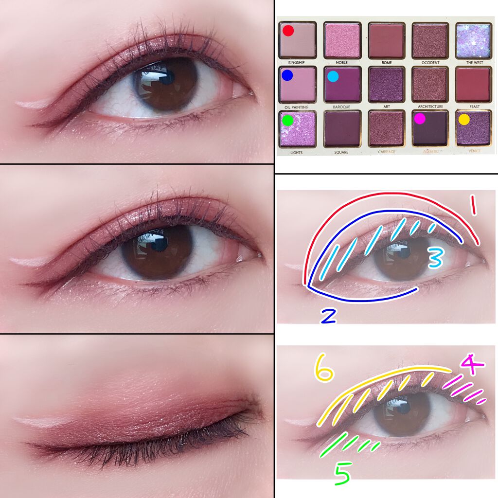 バロックペイント15色/PEONYELF/アイシャドウパレットを使ったクチコミ(5枚目)