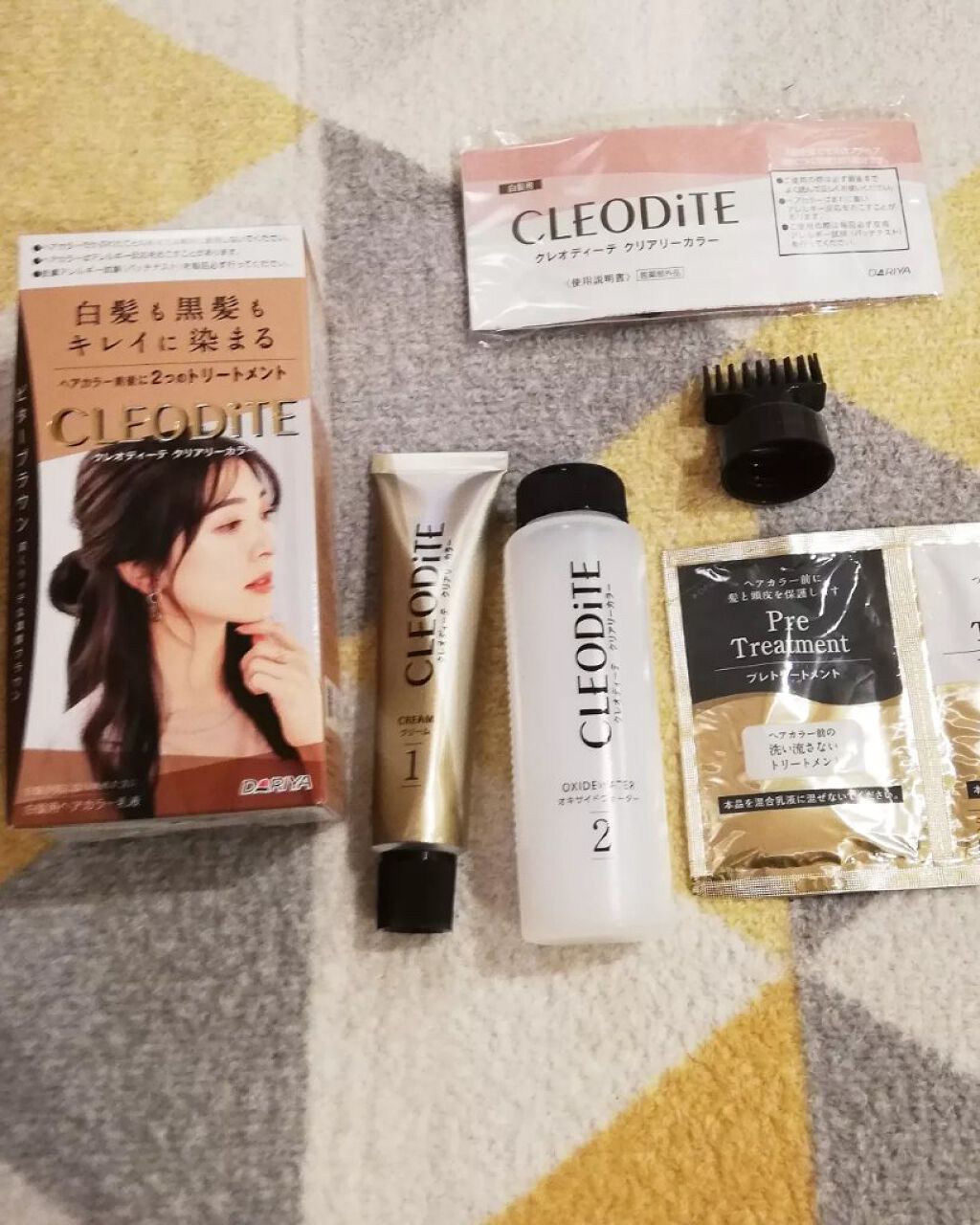 クリアリーカラー (白髪用)  ビターブラウン/クレオディーテ/ヘアカラーを使ったクチコミ（1枚目）