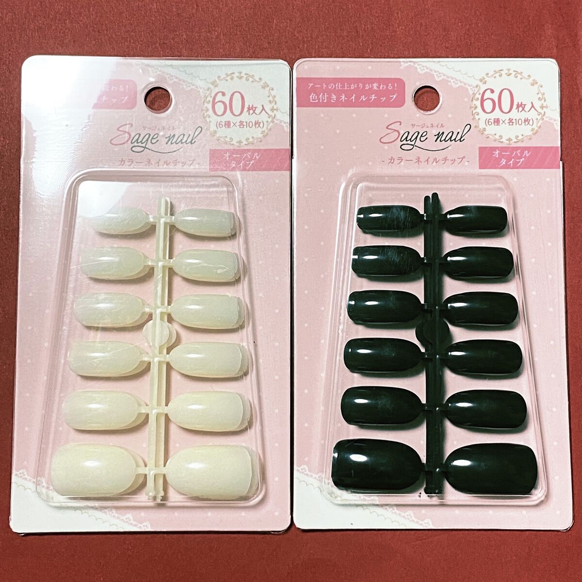 セリア 色付きネイルチップのクチコミ「セリア
色付きネイルチップ

色付きだと楽そうだな〜と思って買いました。
白はやや透けます。
..」（1枚目）