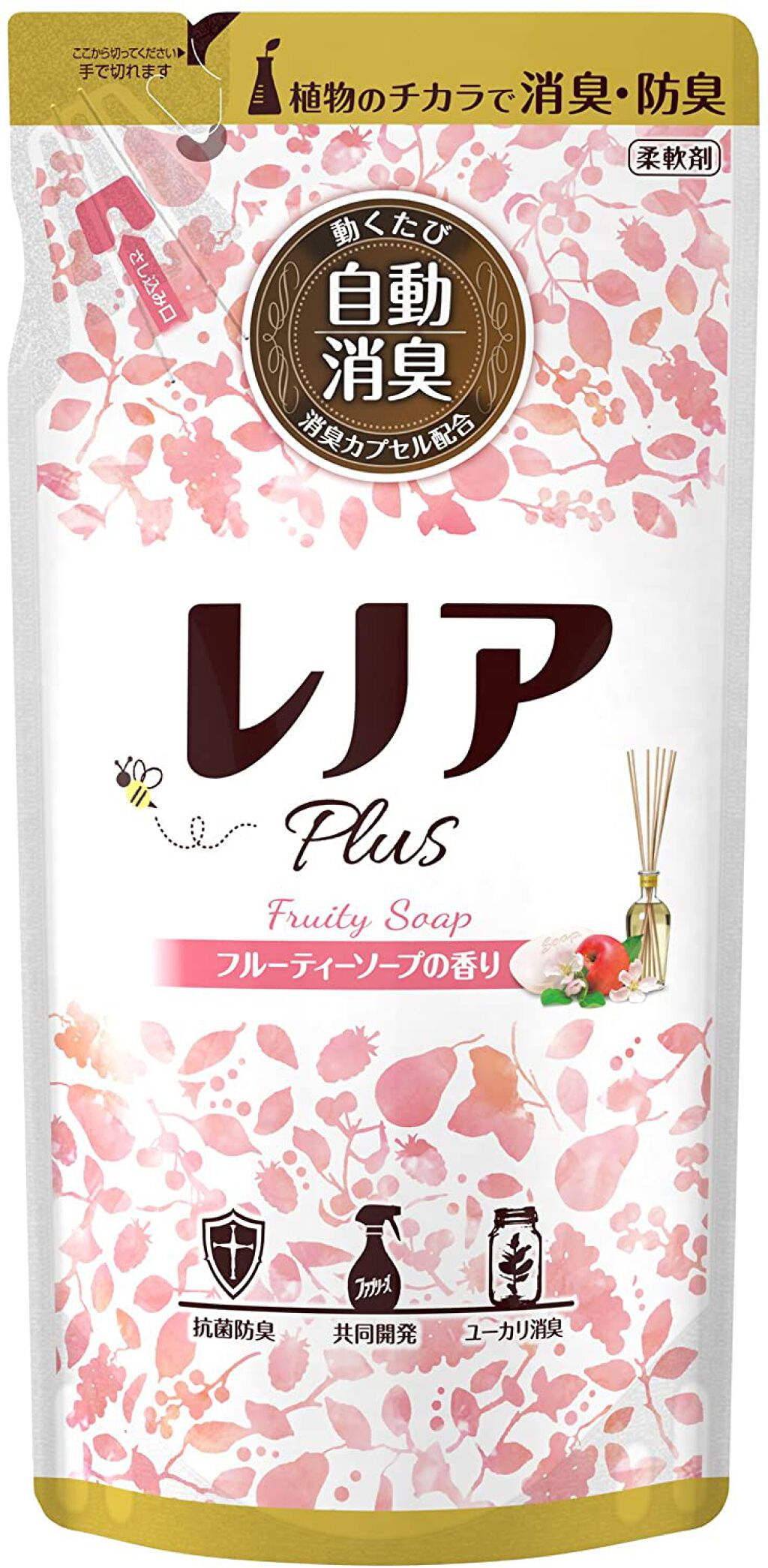レノア プラス 柔軟剤 フルーティーソープ 詰替用 480ml