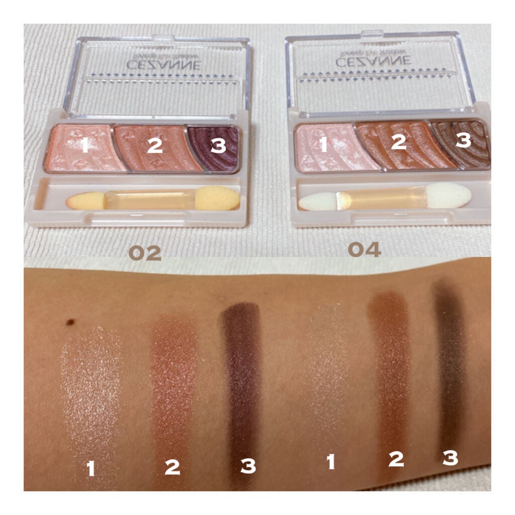 トーンアップアイシャドウ/CEZANNE/アイシャドウパレットを使ったクチコミ(2枚目)