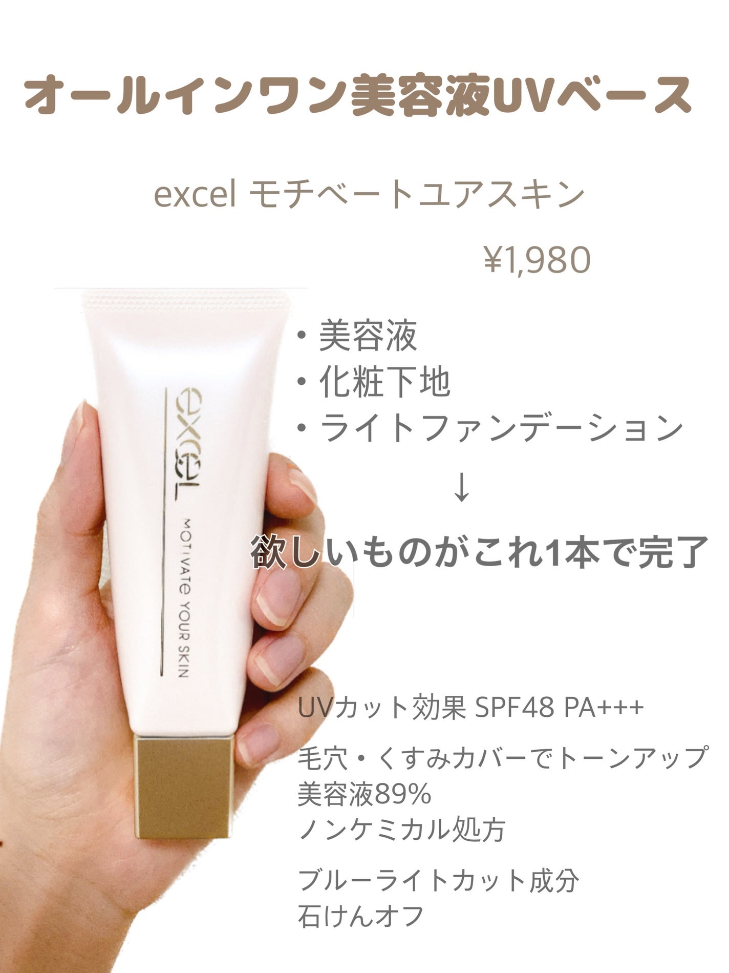 モチベートユアスキン/excel/化粧下地を使ったクチコミ(2枚目)