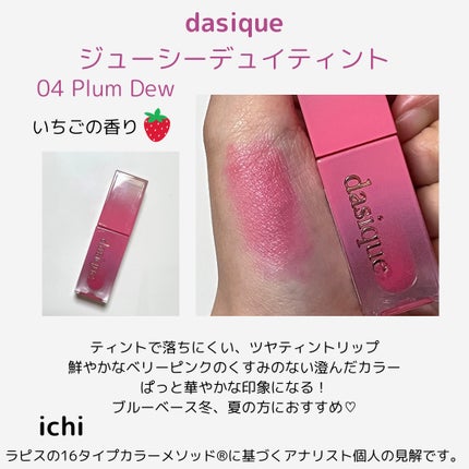 ジューシーデュイティント/dasique/リップティントを使ったクチコミ(2枚目)