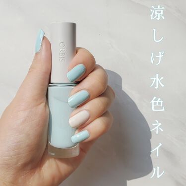 限定マニキュア ネイルカラー オルビスの口コミ 涼しげ水色ネイル相変わらずマイブームのor By Meg 代前半 Lips