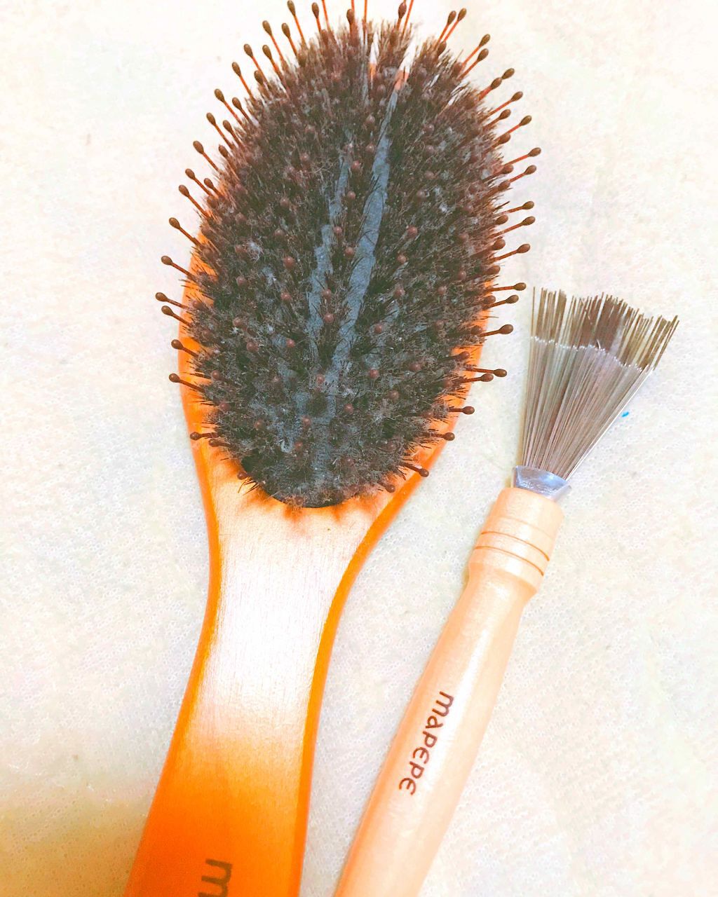 つやつや天然毛のミックスブラシ/マペペ/ヘアブラシを使ったクチコミ（1枚目）