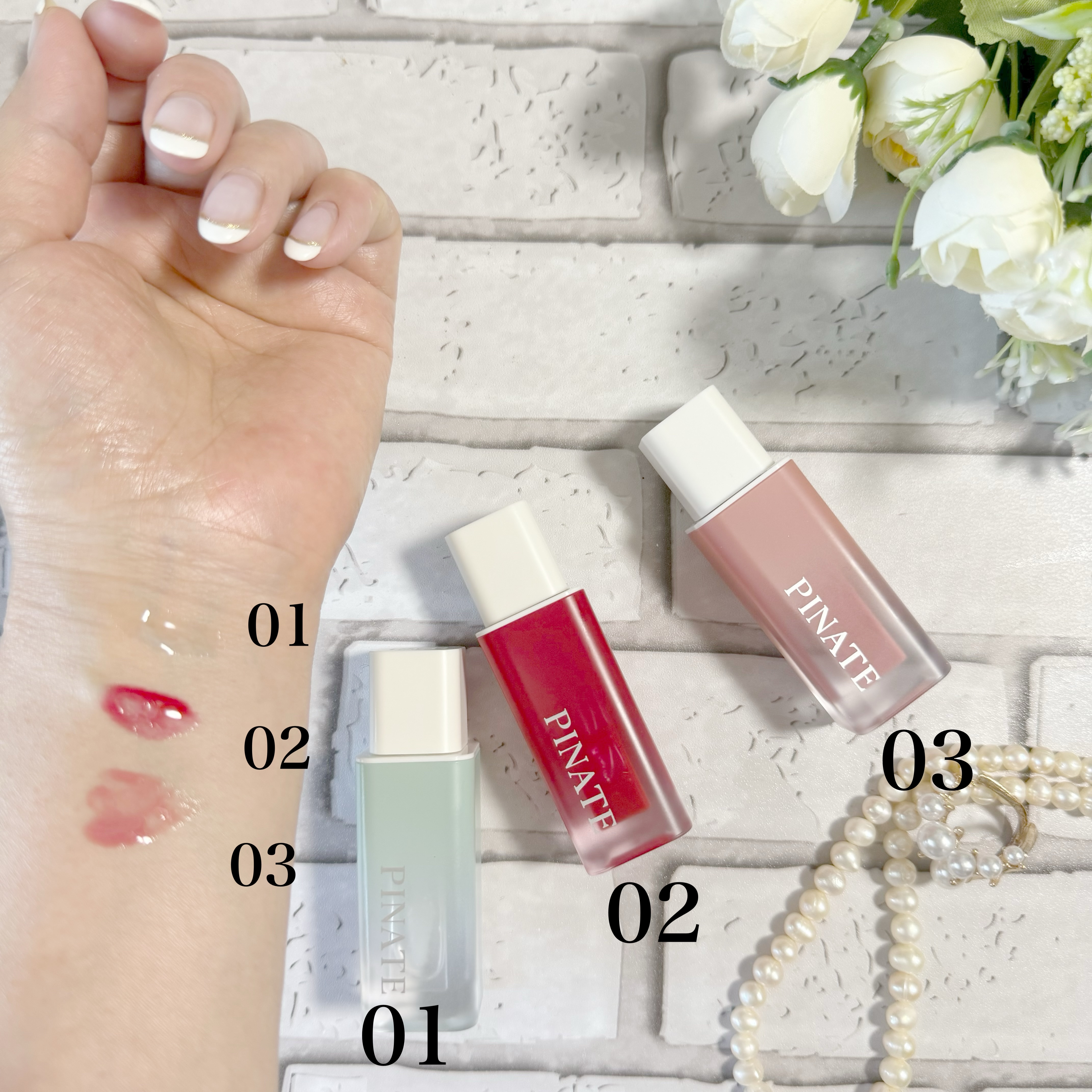 ナチュラルブルームリップオイルセラム 3色セット/PINATE/リップグロスを使ったクチコミ（3枚目）